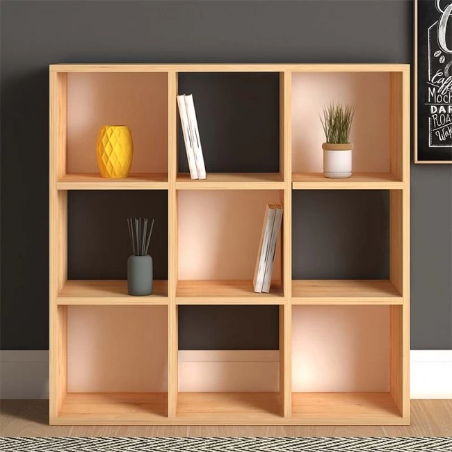 Βιβλιοθήκη Cube Megapap από μελαμίνη χρώμα oak 90x30x90εκ. Βιβλιοθήκη Cube Megapap από μελαμίνη χρώμα oak 90x30x90εκ.