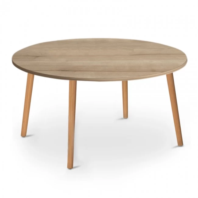 Τραπεζάκι σαλονιού Circle Megapap από μελαμίνη χρώμα oak 90x90x40εκ. Τραπεζάκι σαλονιού Circle Megapap από μελαμίνη χρώμα oak 90x90x40εκ.