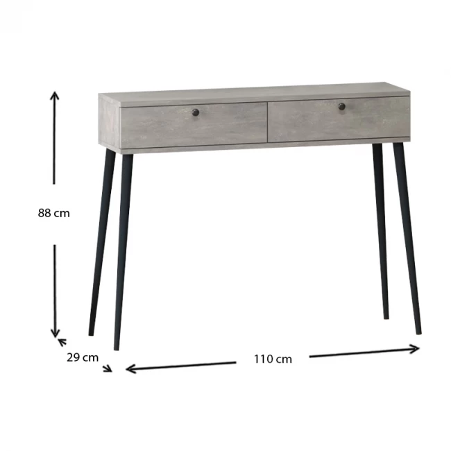 Κονσόλα Alis Megapap χρώμα γκρι ρετρό 110x29x88εκ.