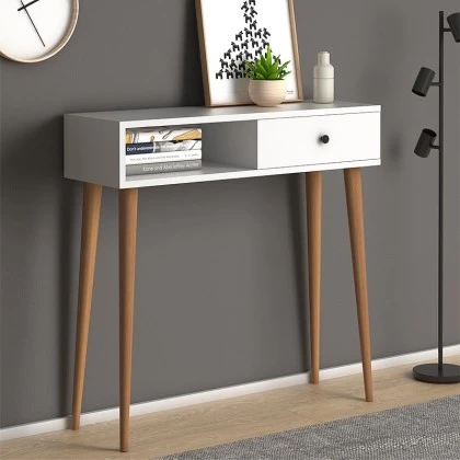 Κονσόλα Napoli Megapap χρώμα λευκό 90x29x88εκ. Κονσόλα Napoli Megapap χρώμα λευκό 90x29x88εκ.