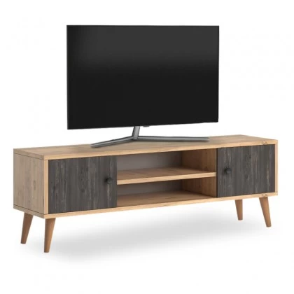 Έπιπλο τηλεόρασης Parma Megapap χρώμα industrial grey - oak 120x30x40εκ. Έπιπλο τηλεόρασης Parma Megapap χρώμα industrial grey - oak 120x30x40εκ.