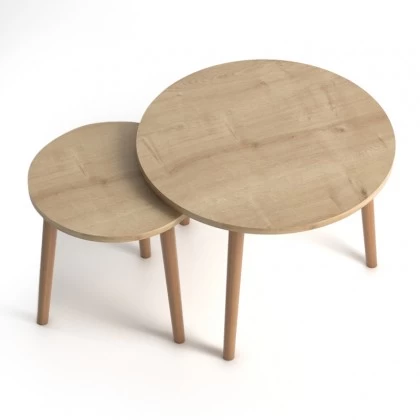 Σετ τραπεζάκια σαλονιού Roma Megapap 2 τμχ. χρώμα oak 60x60x46εκ. Σετ τραπεζάκια σαλονιού Roma Megapap 2 τμχ. χρώμα oak 60x60x46εκ.