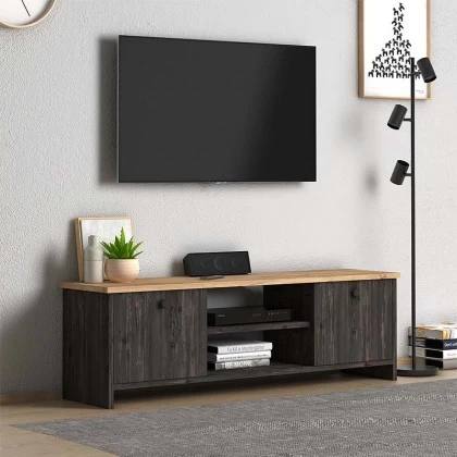 Έπιπλο τηλεόρασης Cube Megapap χρώμα pine - industrial grey 120x30x40εκ. Έπιπλο τηλεόρασης Cube Megapap χρώμα pine - industrial grey 120x30x40εκ.