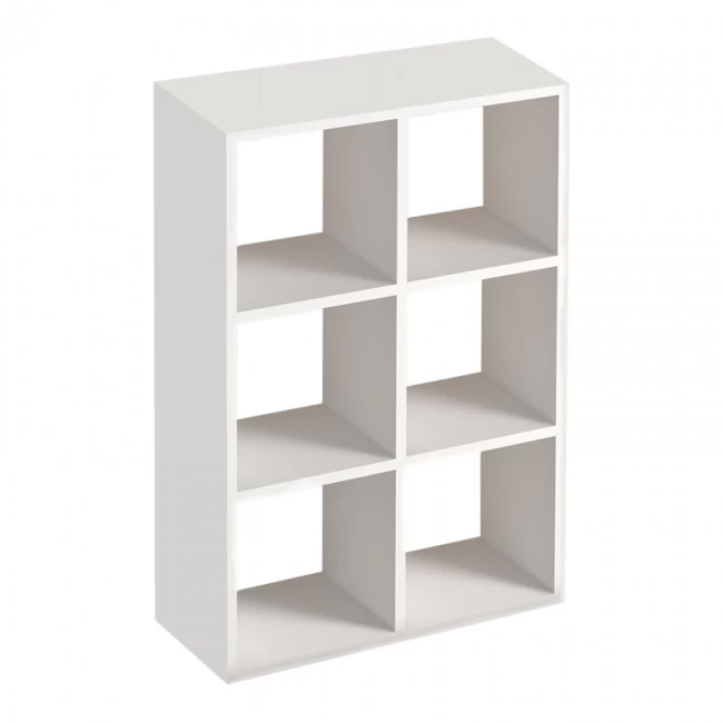 Βιβλιοθήκη Cube Megapap από μελαμίνη χρώμα λευκό 73,5x34x109εκ. Βιβλιοθήκη Cube Megapap από μελαμίνη χρώμα λευκό 73,5x34x109εκ.