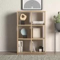 Βιβλιοθήκη Cube Megapap από μελαμίνη χρώμα oak 73,5x34x109εκ. Βιβλιοθήκη Cube Megapap από μελαμίνη χρώμα oak 73,5x34x109εκ.