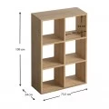 Βιβλιοθήκη Cube Megapap από μελαμίνη χρώμα oak 73,5x34x109εκ. Βιβλιοθήκη Cube Megapap από μελαμίνη χρώμα oak 73,5x34x109εκ.