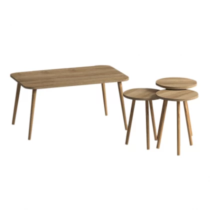 Τραπεζάκι σαλονιού σετ 4 τμχ Soul Megapap χρώμα oak 90x55x43εκ. Τραπεζάκι σαλονιού σετ 4 τμχ Soul Megapap χρώμα oak 90x55x43εκ.