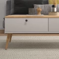 Τραπεζάκι σαλονιού Alis Megapap χρώμα λευκό - oak 110x50x40εκ.