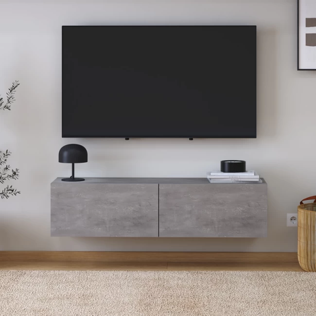 Έπιπλο τηλεόρασης επιτοίχιο Palm Megapap χρώμα γκρι ρετρό 120x32x30εκ.