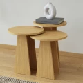 Τραπεζάκια βοηθητικά σετ 3 τμχ Como Megapap χρώμα oak