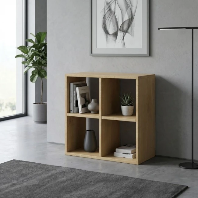 Βιβλιοθήκη Cube Megapap χρώμα sapphire oak 60x30x60εκ.
