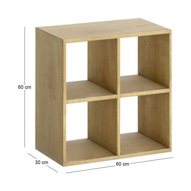 Βιβλιοθήκη Cube Megapap χρώμα sapphire oak 60x30x60εκ.