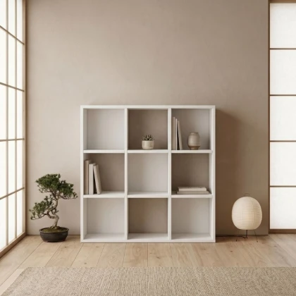 Βιβλιοθήκη Cube Megapap χρώμα λευκό 90x30x90εκ.