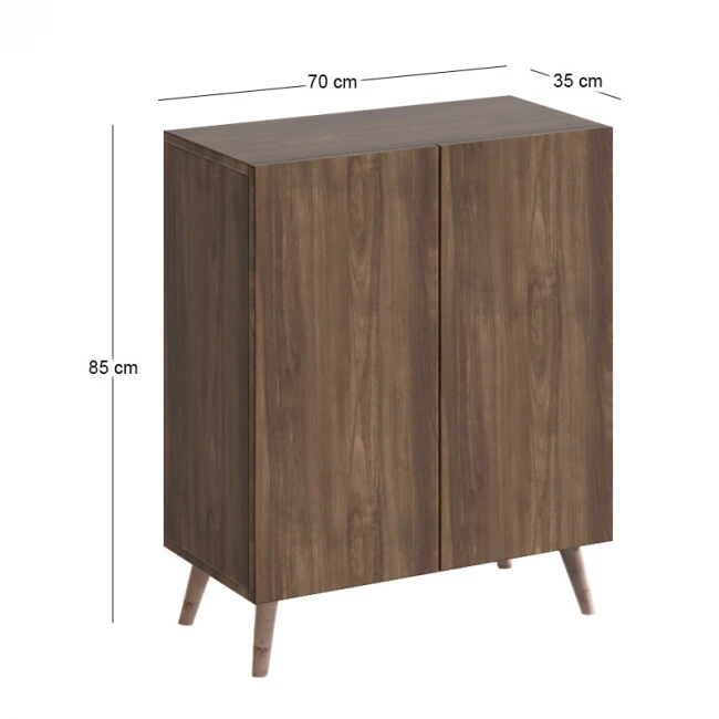 Παπουτσοθήκη Luce Megapap χρώμα καρυδί 70x35x85εκ.