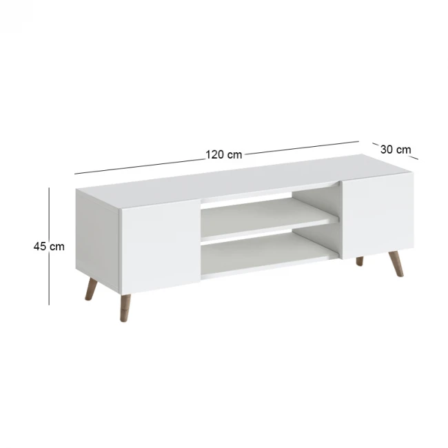 Έπιπλο τηλεόρασης Etna Megapap χρώμα λευκό 120x30x45εκ.