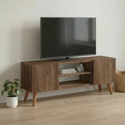 Έπιπλο τηλεόρασης Etna Megapap χρώμα καρυδί 120x30x45εκ.