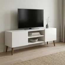 Έπιπλο τηλεόρασης Etna Megapap χρώμα λευκό 150x30x45εκ.