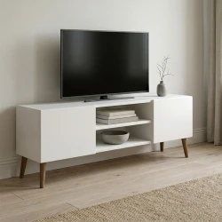 Έπιπλο τηλεόρασης Etna Megapap χρώμα λευκό 150x30x45εκ.