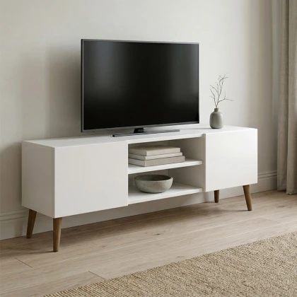 Έπιπλο τηλεόρασης Etna Megapap χρώμα λευκό 150x30x45εκ.
