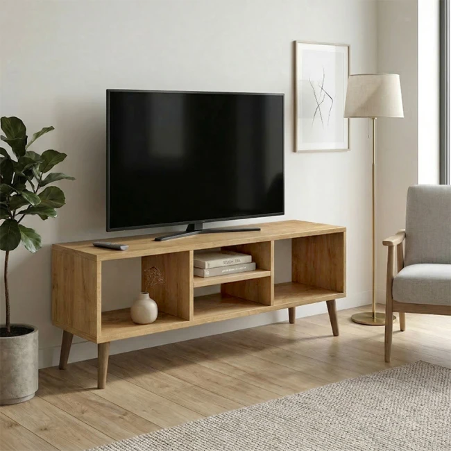 Έπιπλο τηλεόρασης Loren Megapap χρώμα sapphire oak 120x30x40εκ.