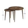 Τραπεζάκι σαλονιού σετ 2 τμχ Nola Megapap χρώμα καρυδί Ø60x46εκ.
