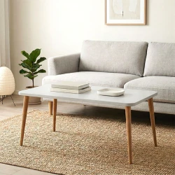 Τραπεζάκι σαλονιού Plane Megapap χρώμα λευκό 90x55x41εκ.