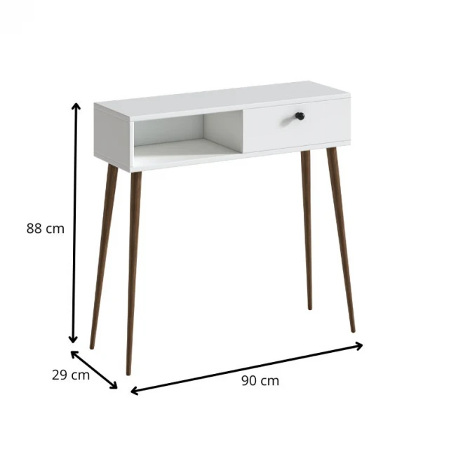 Κονσόλα Napoli Megapap χρώμα λευκό 90x29x88εκ.