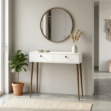 Κονσόλα Alis Megapap χρώμα λευκό 110x29x88εκ.