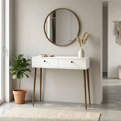 Κονσόλα Alis Megapap χρώμα λευκό 110x29x88εκ.