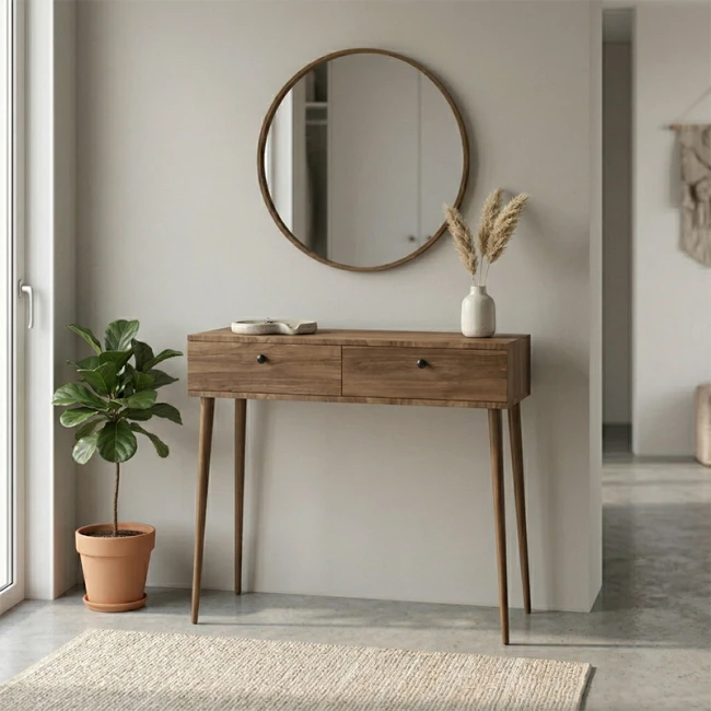 Κονσόλα Alis Megapap χρώμα καρυδί 110x29x88εκ.