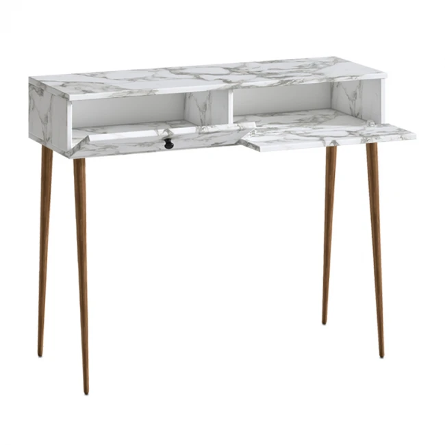 Κονσόλα Alis Megapap χρώμα λευκό εφέ μαρμάρου 110x29x88εκ.