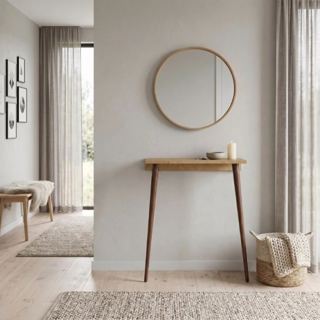 Κονσόλα επιτοίχια Moca Megapap χρώμα sapphire oak 60x22x77εκ.