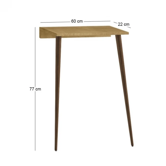 Κονσόλα επιτοίχια Moca Megapap χρώμα sapphire oak 60x22x77εκ.