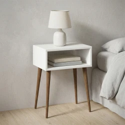 Κομοδίνο Gola Megapap χρώμα λευκό 45x30x58εκ.