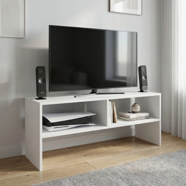 Έπιπλο τηλεόρασης Beirut Megapap χρώμα λευκό 80x30x40εκ.