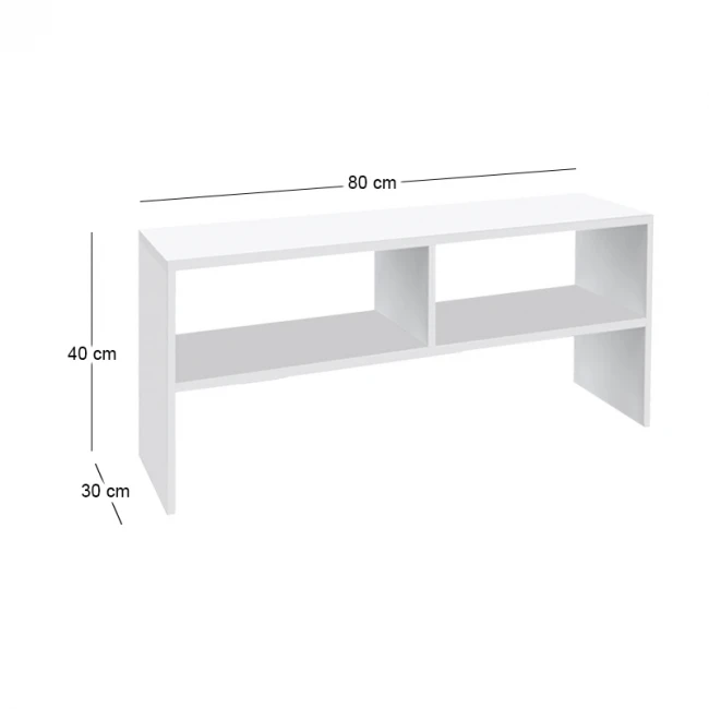 Έπιπλο τηλεόρασης Beirut Megapap χρώμα λευκό 80x30x40εκ.