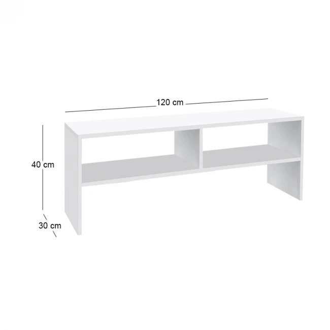 Έπιπλο τηλεόρασης Beirut Megapap χρώμα λευκό 120x30x40εκ.