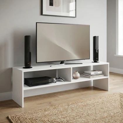 Έπιπλο τηλεόρασης Beirut Megapap χρώμα λευκό 150x30x40εκ.