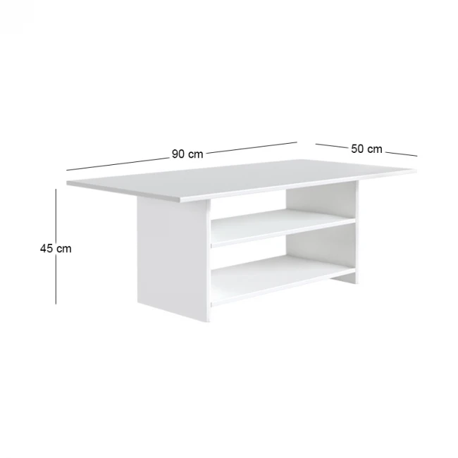 Τραπεζάκι σαλονιού Dallas Megapap χρώμα λευκό 90x50x45εκ.