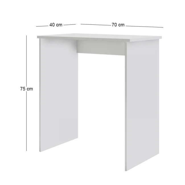 Γραφείο εργασίας Biro Megapap χρώμα λευκό 70x40x75εκ.