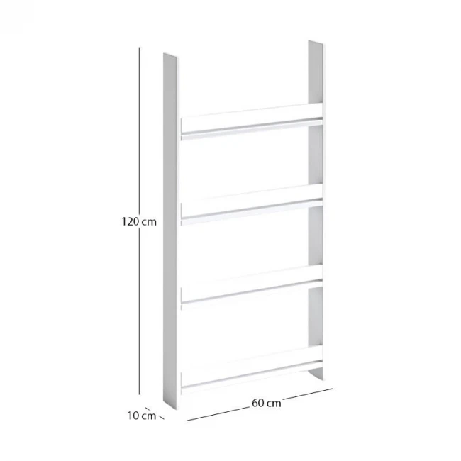 Επιτοίχια βιβλιοθήκη - ραφιέρα Montessori Megapap χρώμα λευκό 60x10x120εκ.