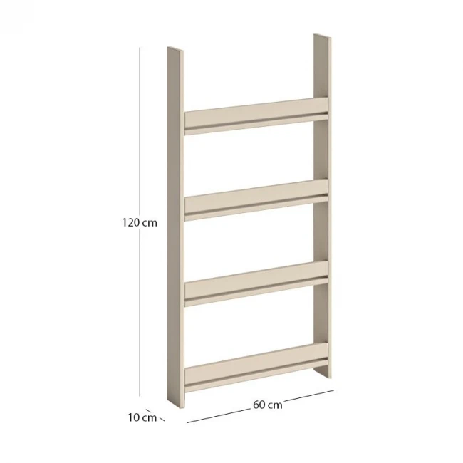 Επιτοίχια βιβλιοθήκη - ραφιέρα Montessori Megapap χρώμα κρεμ 60x10x120εκ.