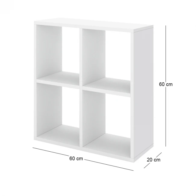 Βιβλιοθήκη Cube Megapap χρώμα λευκό 60x20x60εκ.