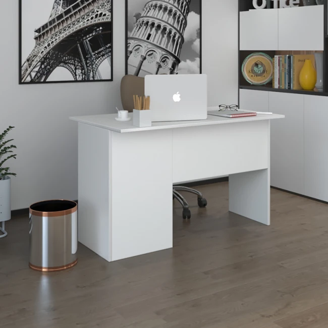 Γραφείο εργασίας με κλειδαριά Moto Megapap χρώμα λευκό 110x60x75εκ.