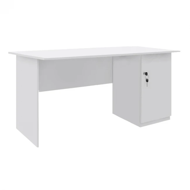Γραφείο εργασίας με κλειδαριά Moto Megapap χρώμα λευκό 150x80x75εκ.