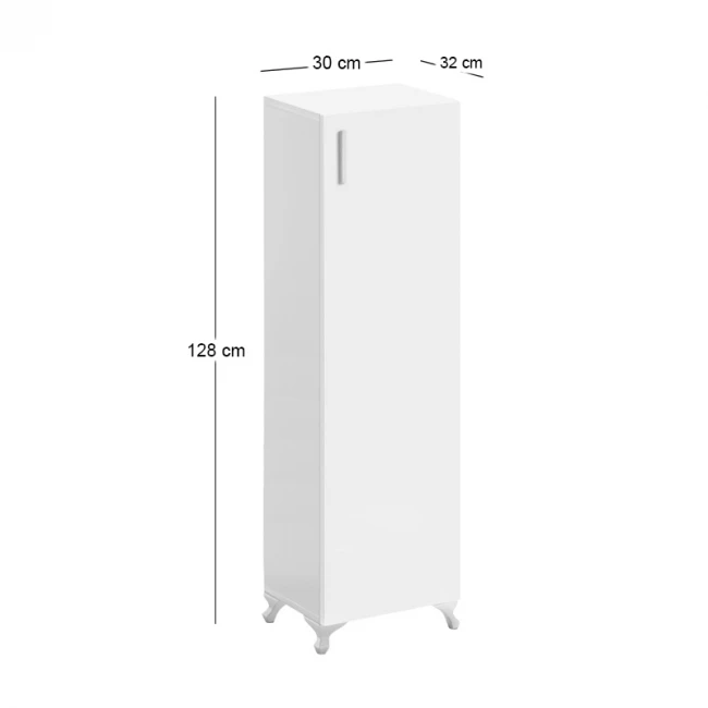 Ντουλάπι κουζίνας - μπάνιου Mine Megapap χρώμα λευκό 30x32x128εκ.