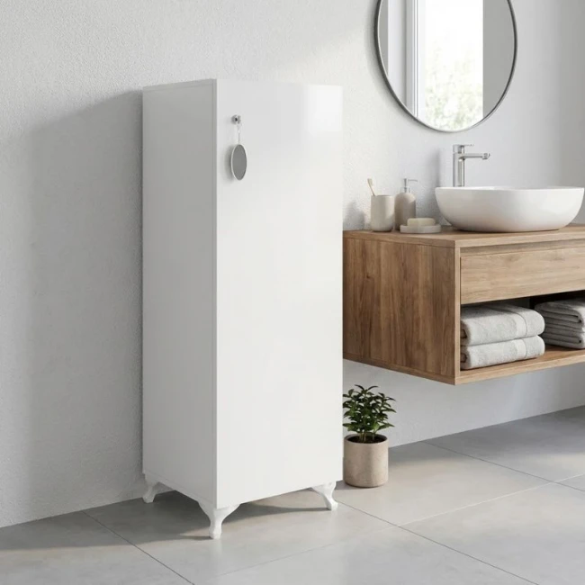 Ντουλάπι με κλειδαριά Zehra Megapap χρώμα λευκό 30x32x108εκ.