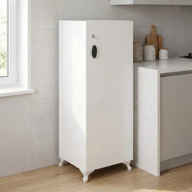 Ντουλάπι με κλειδαριά Zehra Megapap χρώμα λευκό 30x32x108εκ.