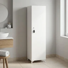 Ντουλάπι με κλειδαριά Zehra Megapap χρώμα λευκό 30x32x168εκ.