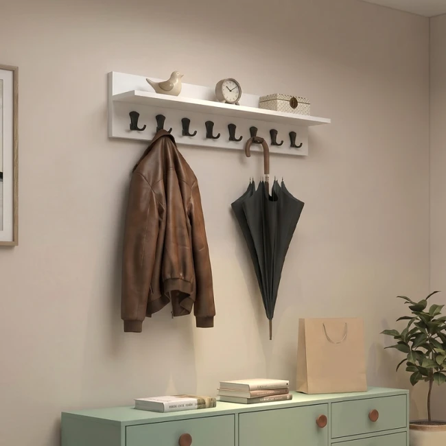 Κρεμάστρα τοίχου Vettini Megapap χρώμα λευκό 100x12x20εκ.